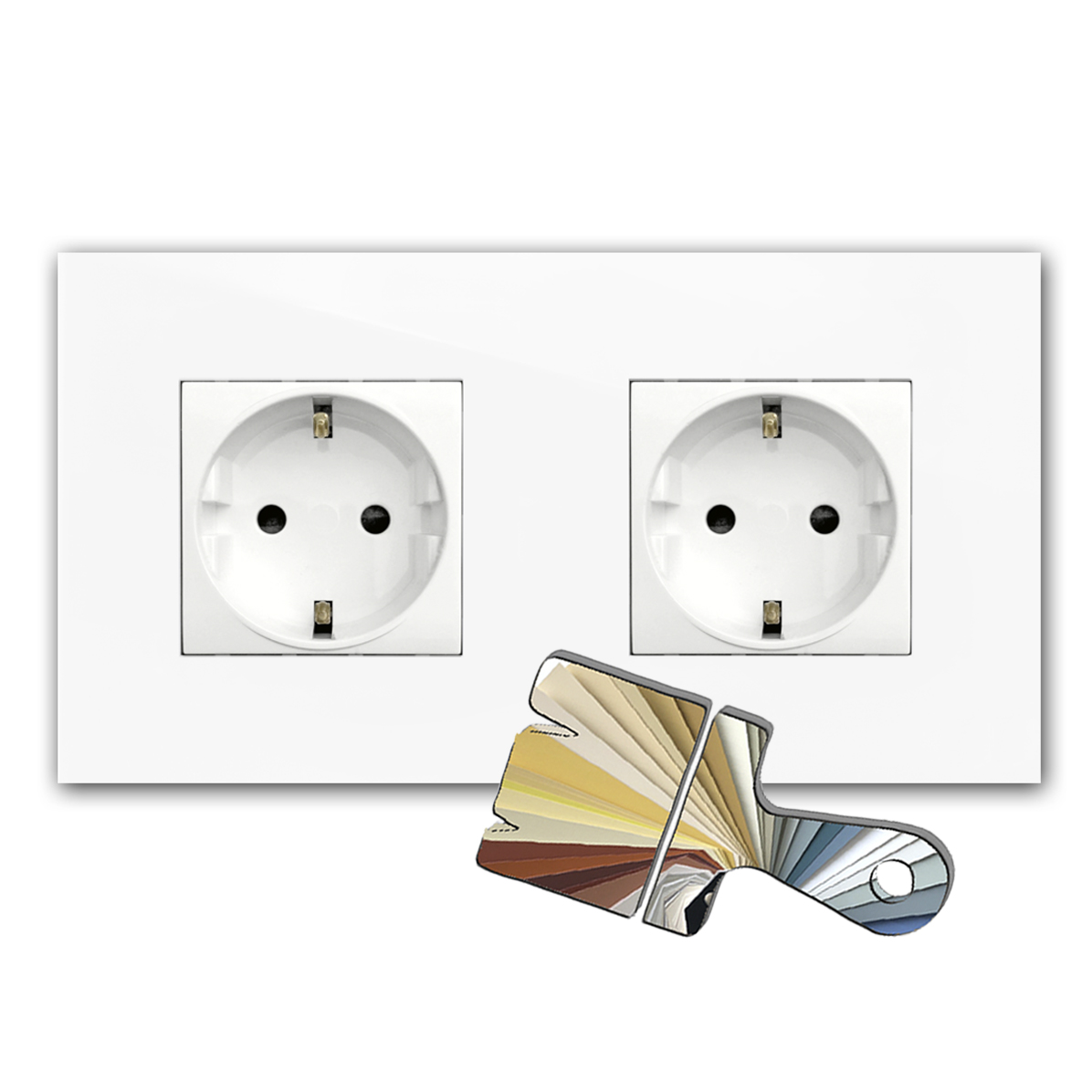 Steckdose Farrow Ball Farbe Glas-Optik 2-fach