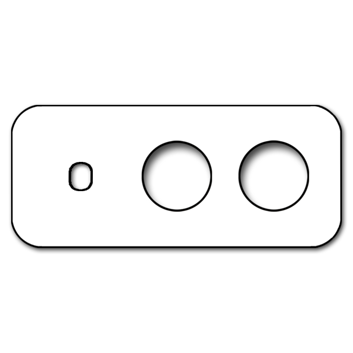 Schalter-Frontblende Metall Kupfer 1-fach + 2 Ausschnitt waagerecht. Vectis Cube series