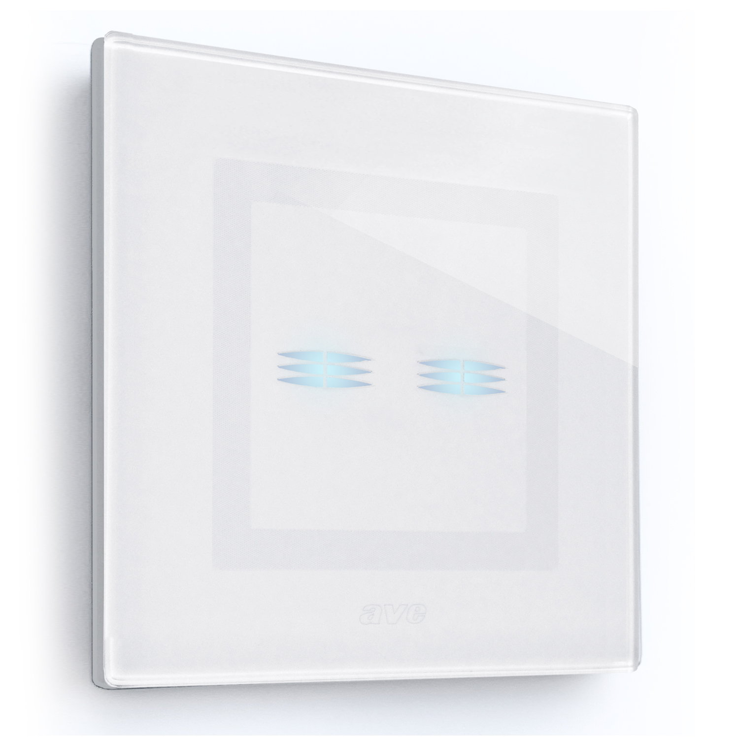 Glas Touchschalter 2-fach weiß 230V