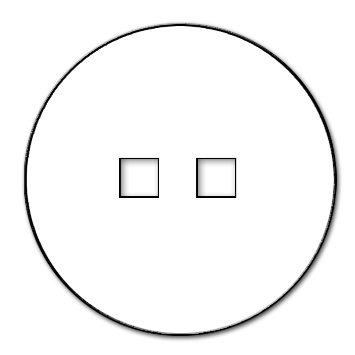 Single Frame white for double keystone  (without keystone holder). Round