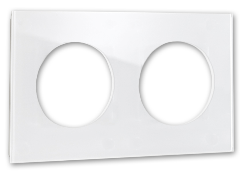 Rahmen MAXIM 2-fach in Weiß mit runden Ausschnitten. ROHDE+ROHDE