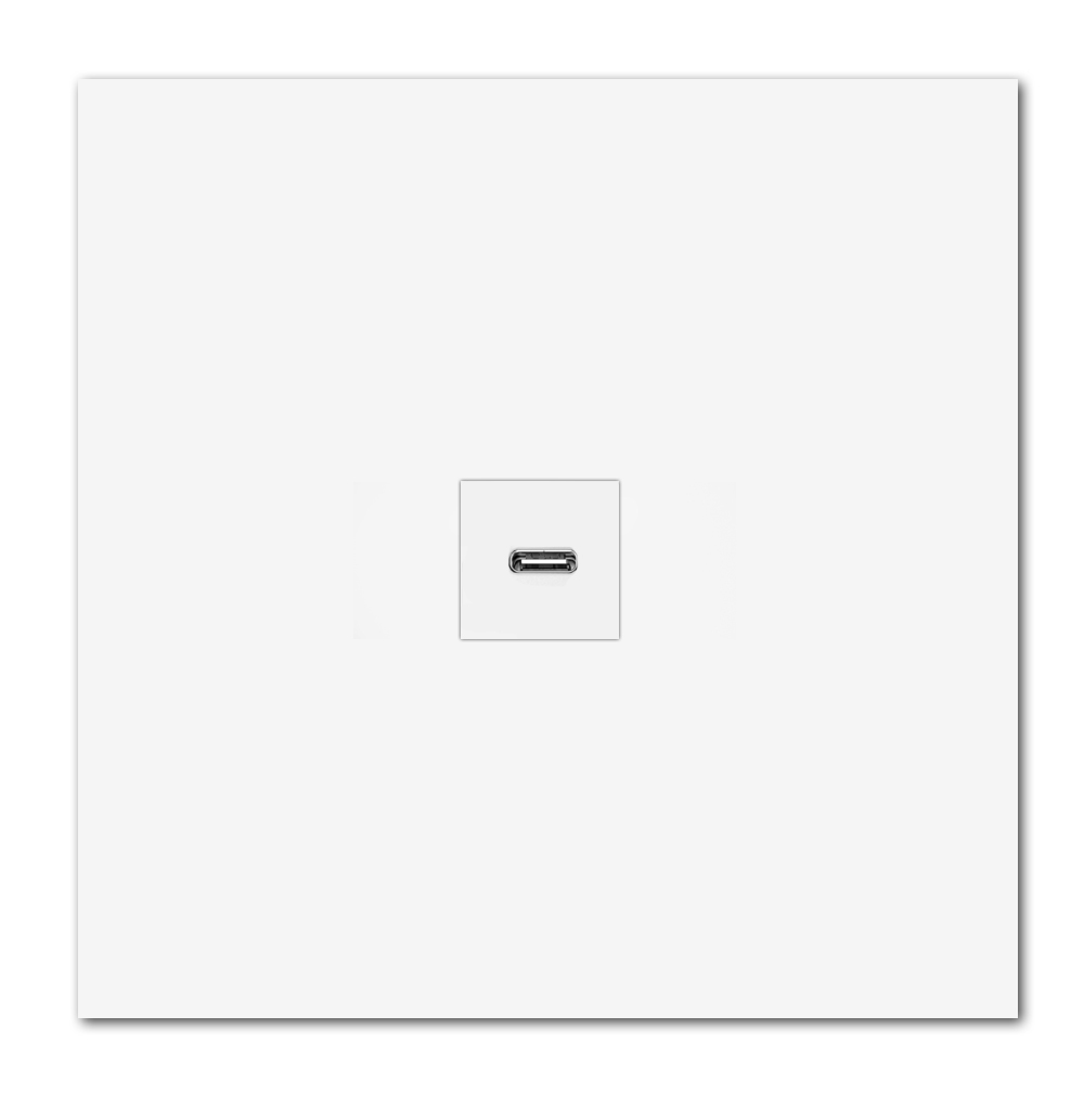 USB-C charging port, white. Square Series