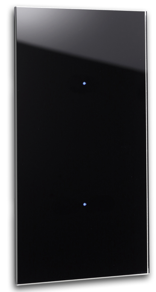 Touch-Blende NOVA - Glas-Optik 2-fach in Schwarz.