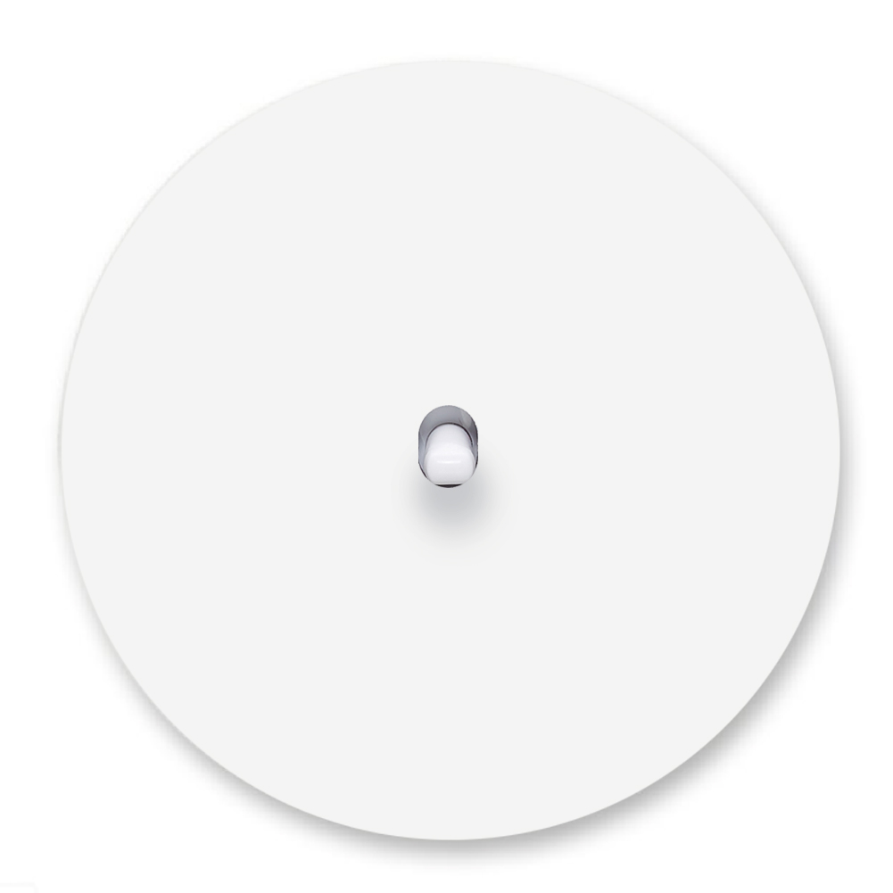 Runder Lichtschalter Metall Retro matt weiß 1-fach