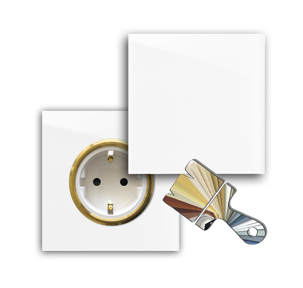 Steckdose in RAL Wunschfarbe mit Gold. MAXIM