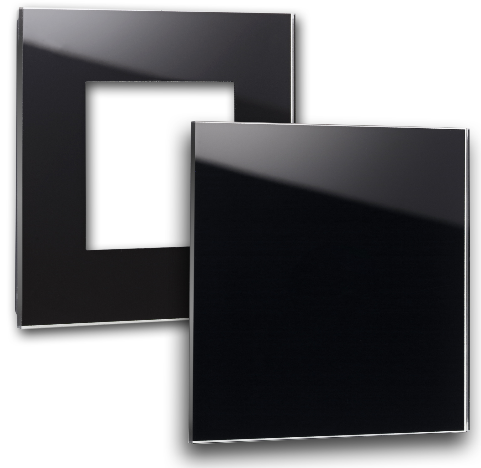 Rahmen mit Abdeckung MAXIM 1-fach in Schwarz. ROHDE+ROHDE