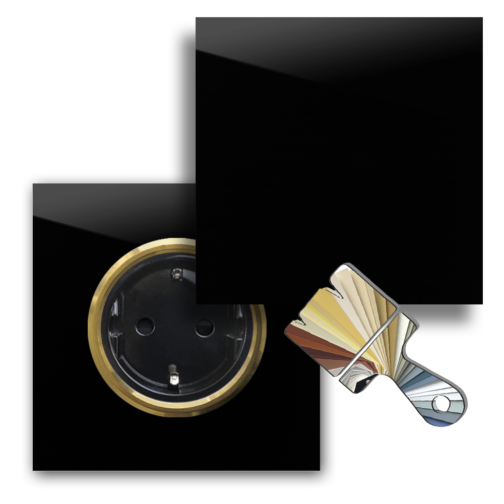 Steckdose Farrow Ball Farbe Glas-Optik mit Klappe Gold 1-fach