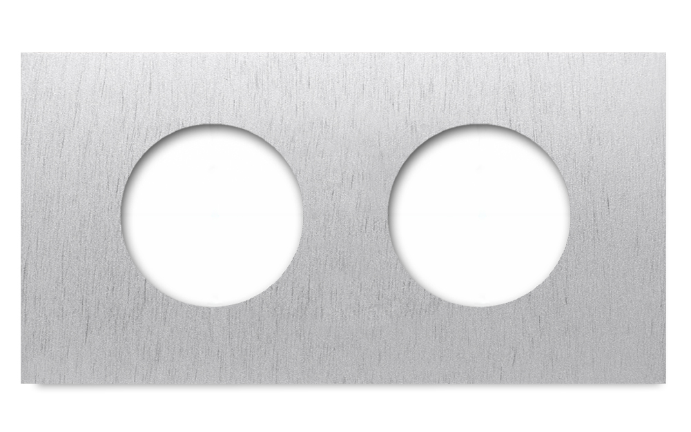 Steckdosen-Rahmen Metall Aluminium 2-fach waagerecht. Vectis Square series