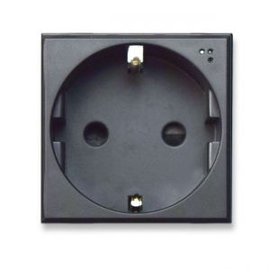 Schuko-Steckdoseneinsatz (Typ F). Schwarz MATT. Für quadratische Rahmenausschnitte.