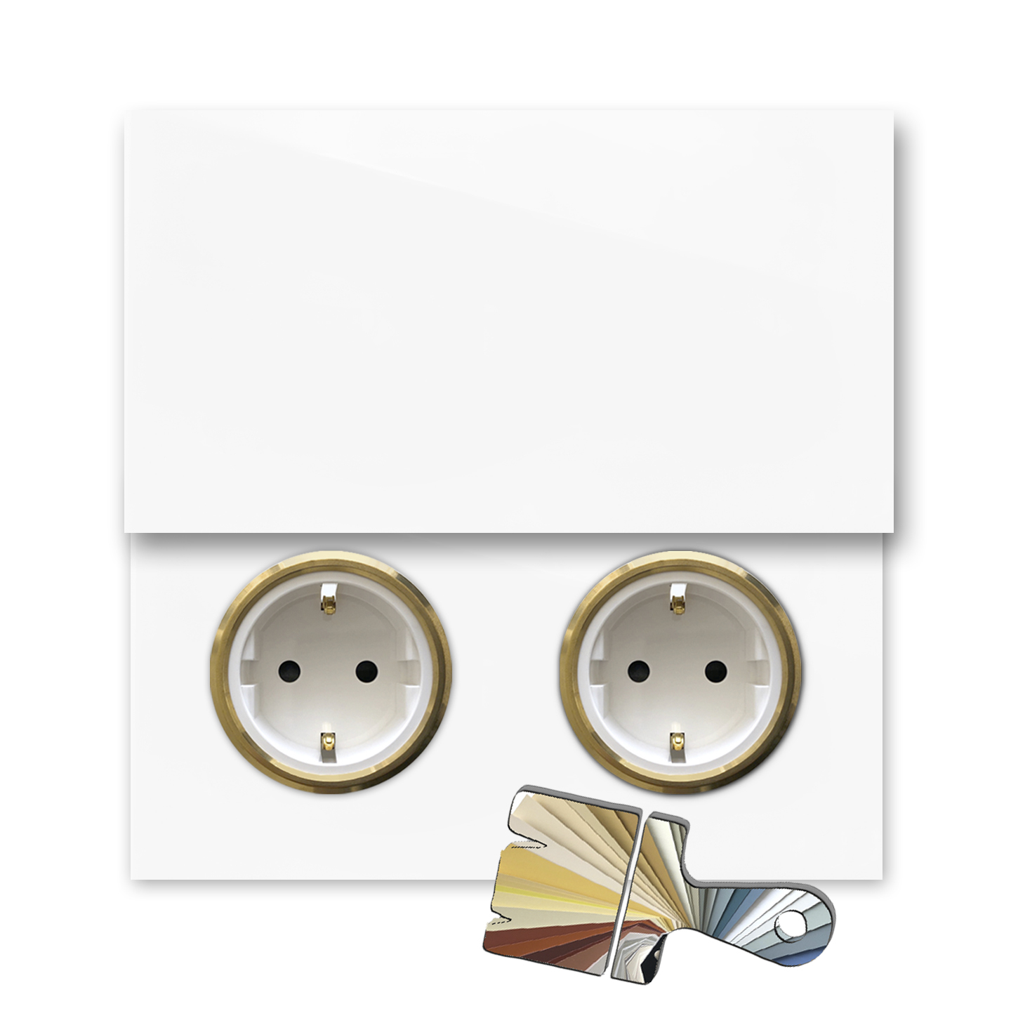 Steckdose in RAL Wunschfarbe mit Gold. MAXIM