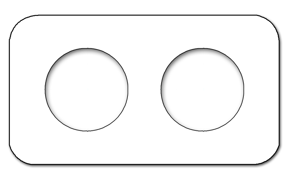 Abgerundeter Steckdosenrahmen Metall. Cube Series.