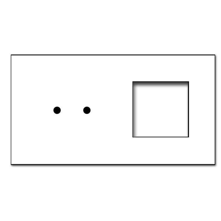 Retro-Kippschalter-Blende NINA 2-fach mit Ausschnitt waagerecht. Antique Bronze Metall. CJC Systems