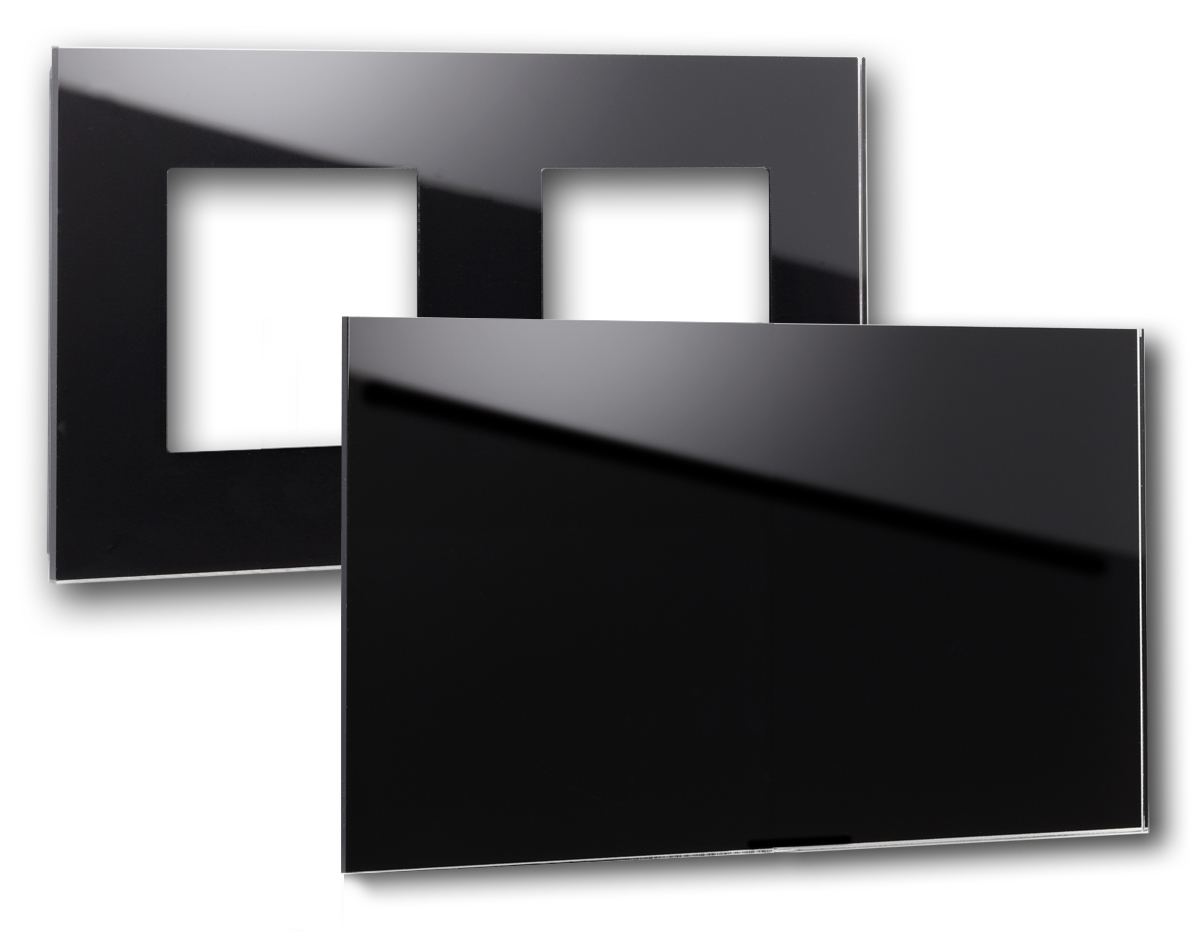 Rahmen mit Abdeckung MAXIM 2-fach in Schwarz. ROHDE+ROHDE