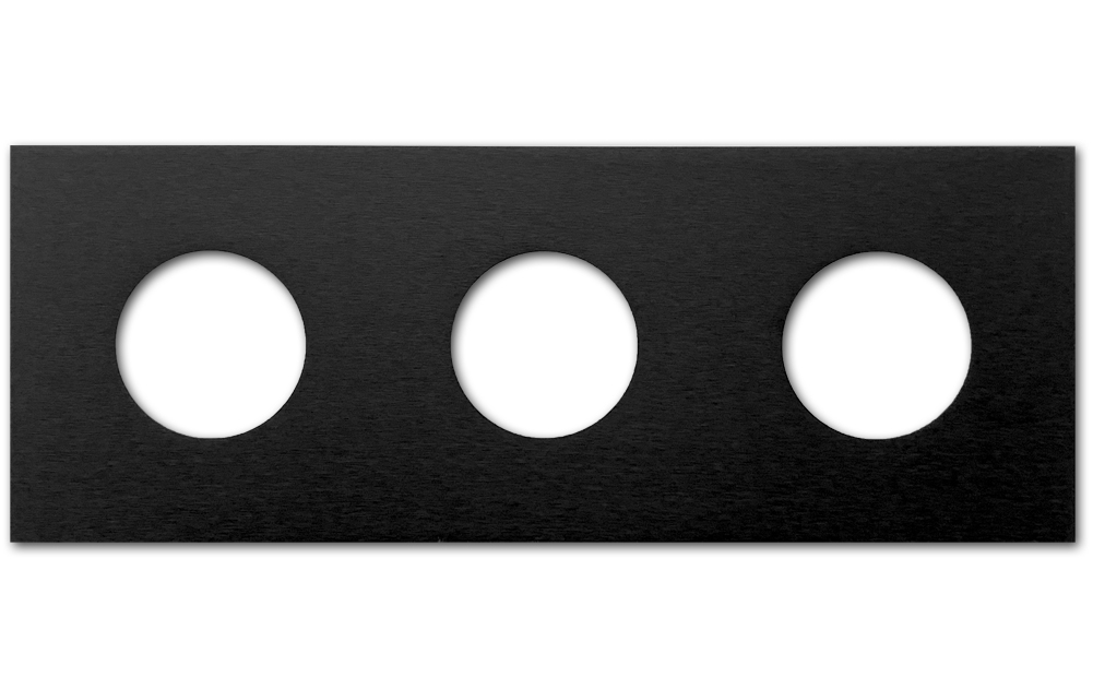 Steckdosen-Rahmen VICTOR round 3-fach. Schwarz Metall. CJC Systems