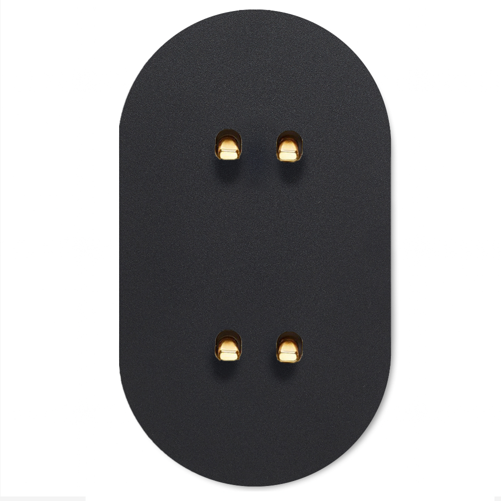 Kipphebel-Lichtschalter Metall matt Schwarz Gold 4-fach. Round Series