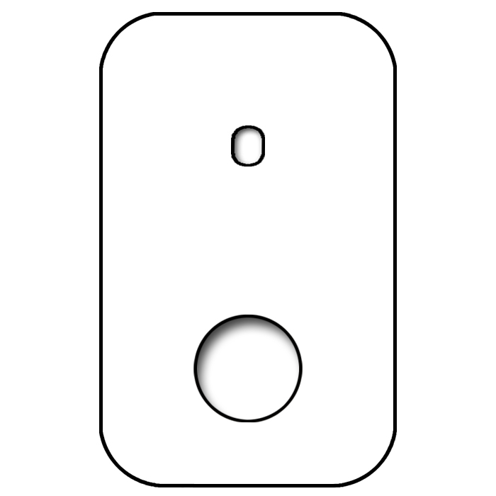 Schalter-Frontblende Metall Titanium 1-fach + 1 Ausschnitt. Vectis Cube series