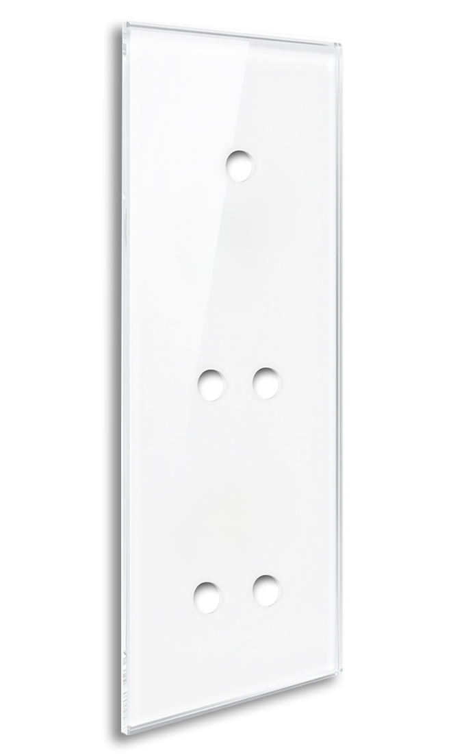 YORK White Glass-Effect 5-Gang Cover Plate by ROHDE+ROHDE