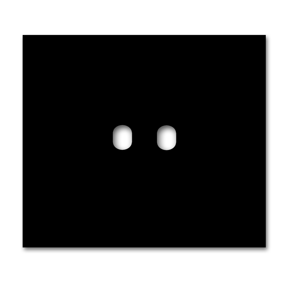 Schalter-Frontblende Metall matt Schwarz 2-fach. Vectis Square series