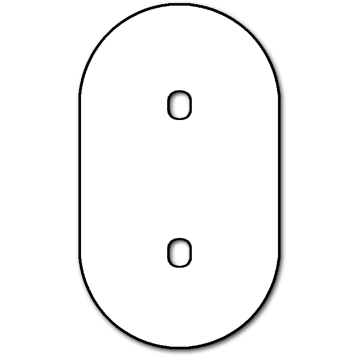 Schalter-Frontblende Metall matt Schwarz 2-fach. Vectis Round series