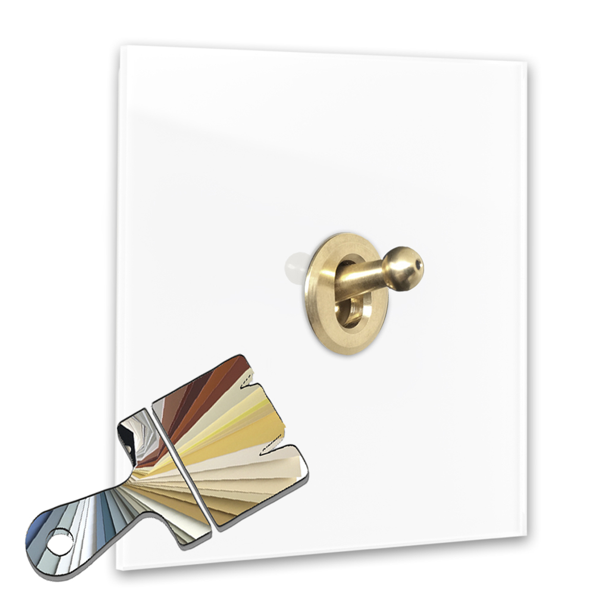 Retro-Lichtschalter Farrow Ball Glasoptik Goldhebel