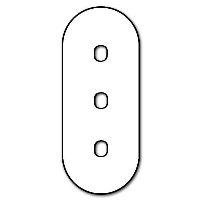 Schalter-Frontblende Metall matt Schwarz 3-fach. Vectis Round series