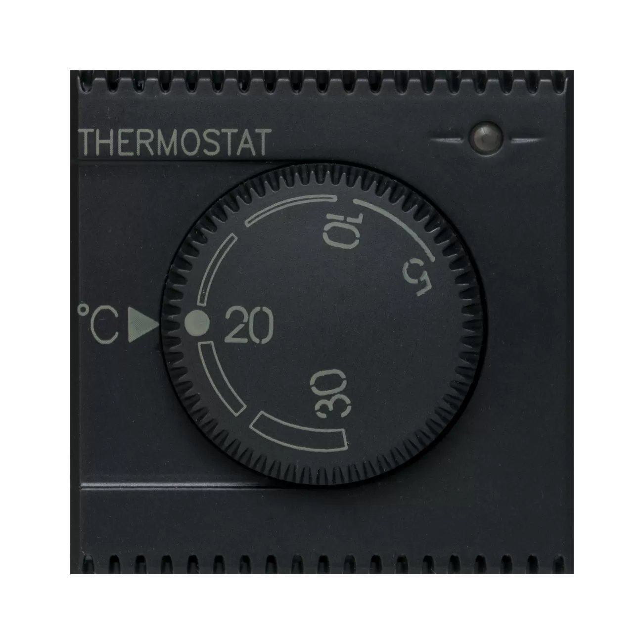 Drehknopf-THERMOSTAT. Graphit-Schwarz. Matt.