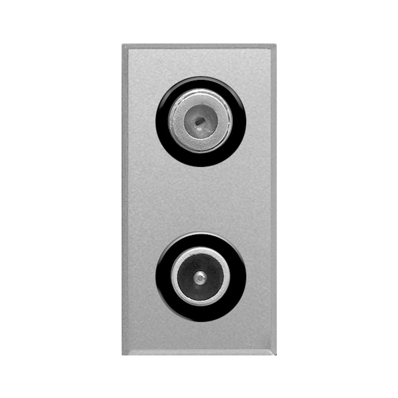 TV+SAT Anschluß-Dose silber