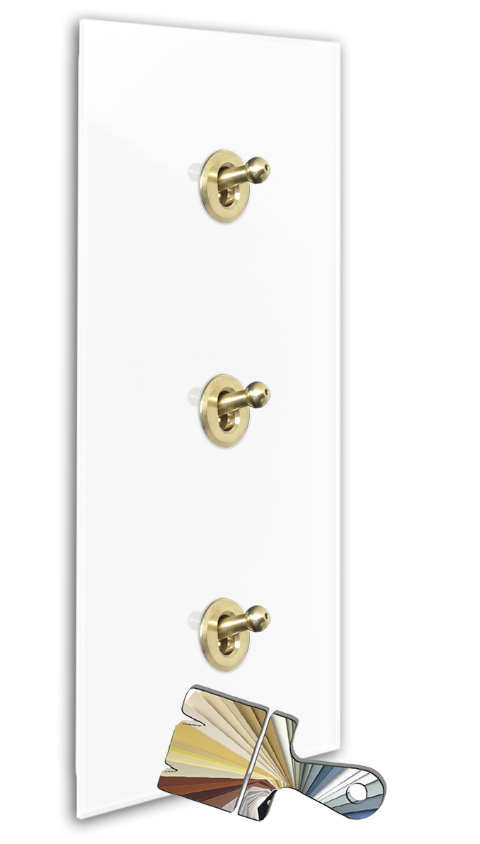 Retroschalter Glas-Optik. Farrow Ball. 3 Hebel, Messing