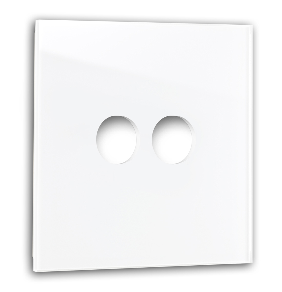 Retroschalter-Blende CAMBRIDGE - Glas-Optik 2-fach in Weiß.