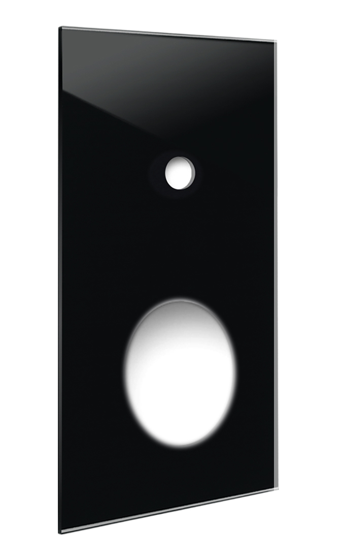 YORK Black Glass-Effect 1-Gang Cover Plate with Round Cut-Out by ROHDE+ROHDE