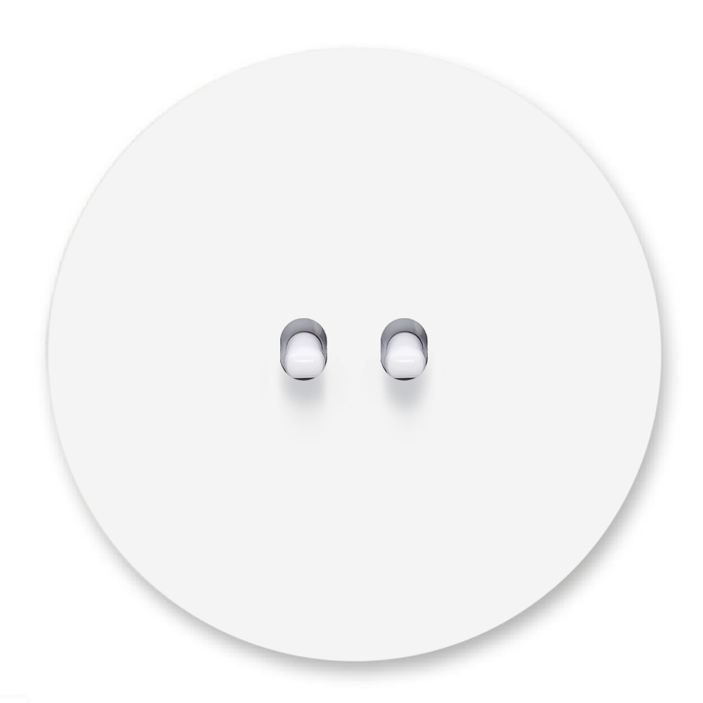 Runder Lichtschalter Metall Retro matt weiß 2-fach