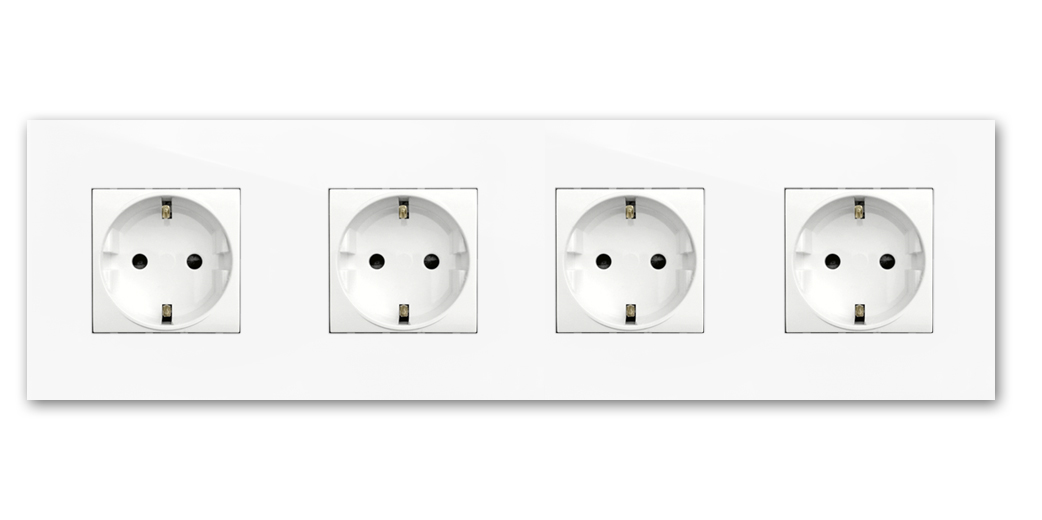 Steckdose 4-fach MAXIM Weiß. ROHDE+ROHDE