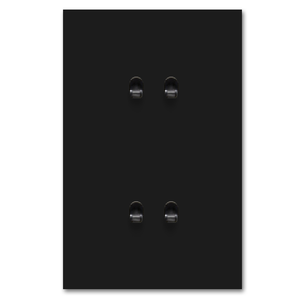 Toggle switch metal matte black 4 gang 2 way. Square Series