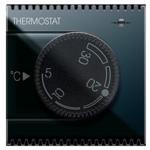 Drehknopf-THERMOSTAT. Schwarz glänzend.