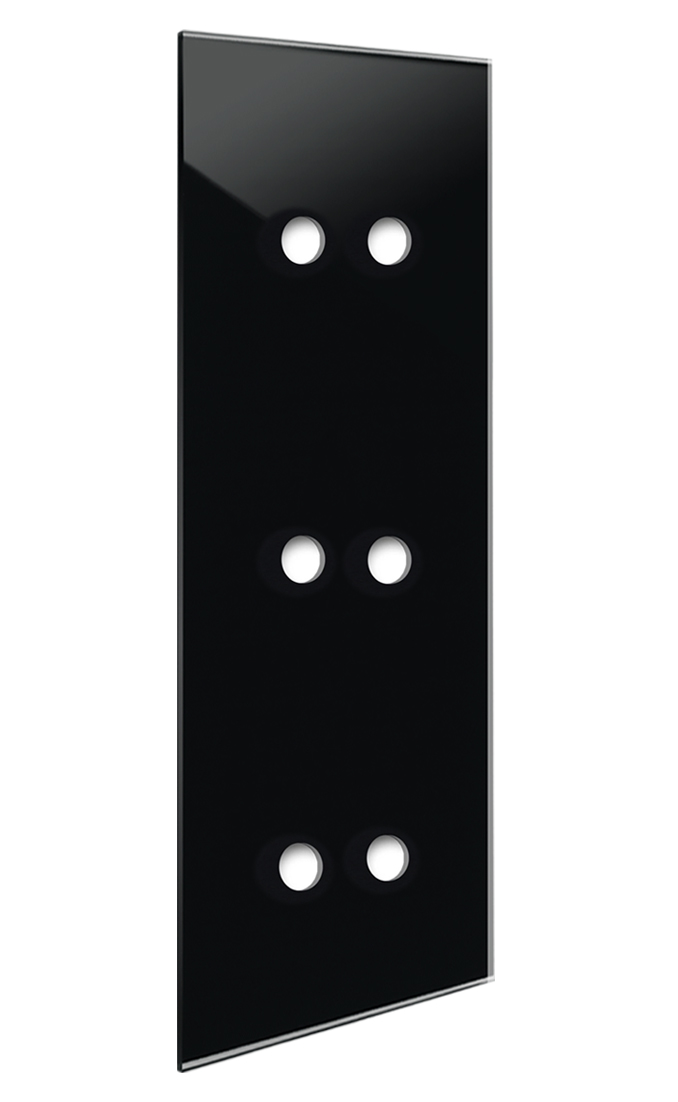 YORK Black Glass-Effect 6-Gang Cover Plate by ROHDE+ROHDE