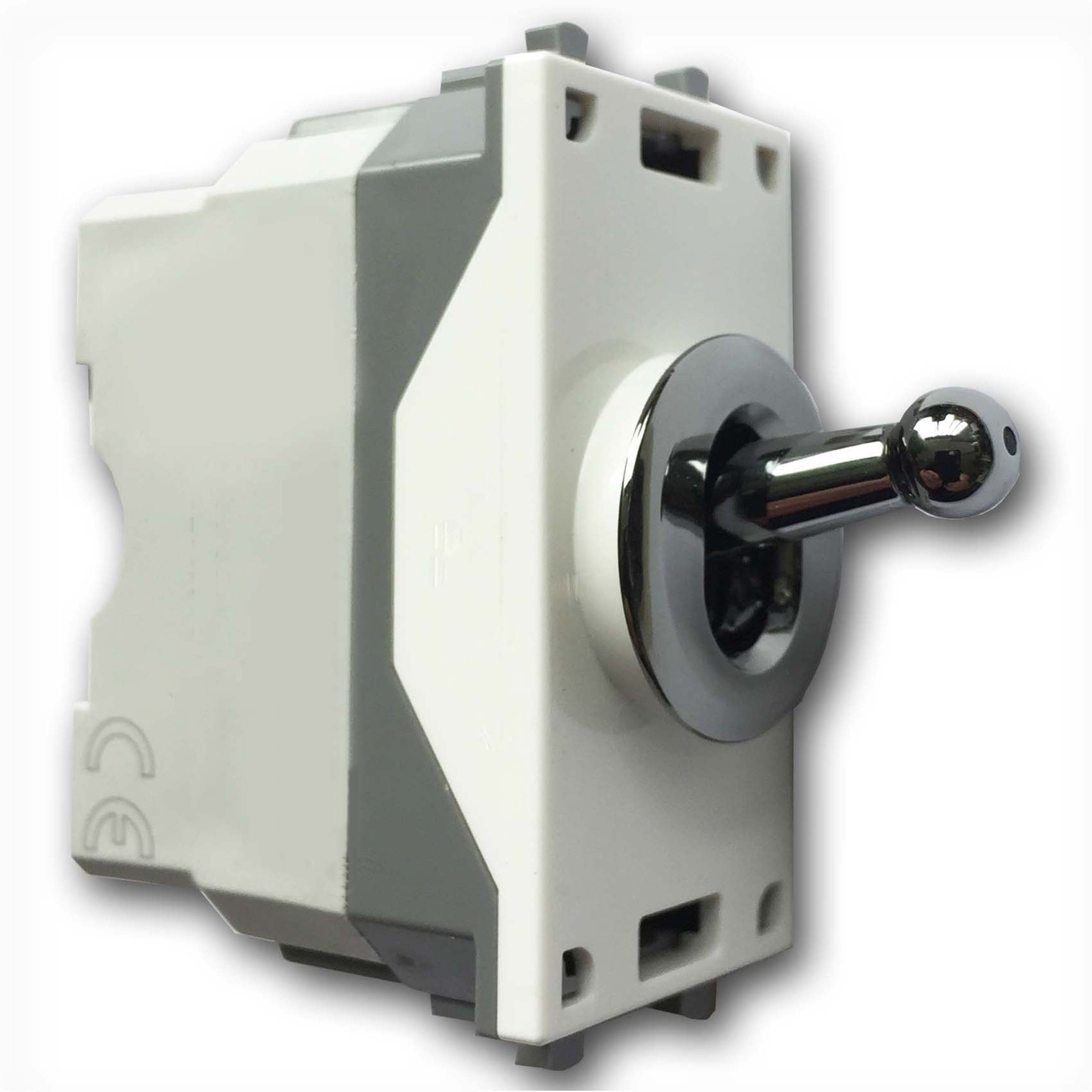 CAMBRIDGE double push-button insert with toggle lever. Chrome.