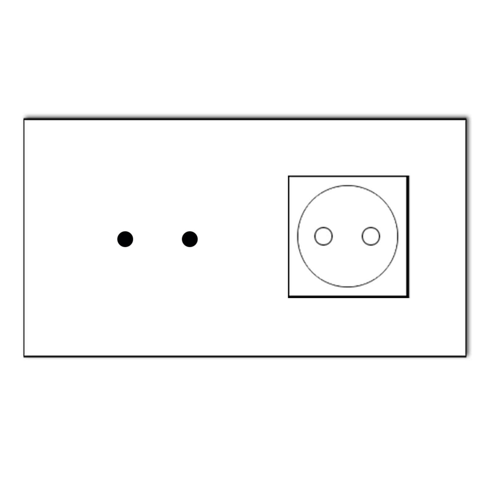 Touchschalter-Steckdosen-Kombination. 230V Glas-Optik. NOVA