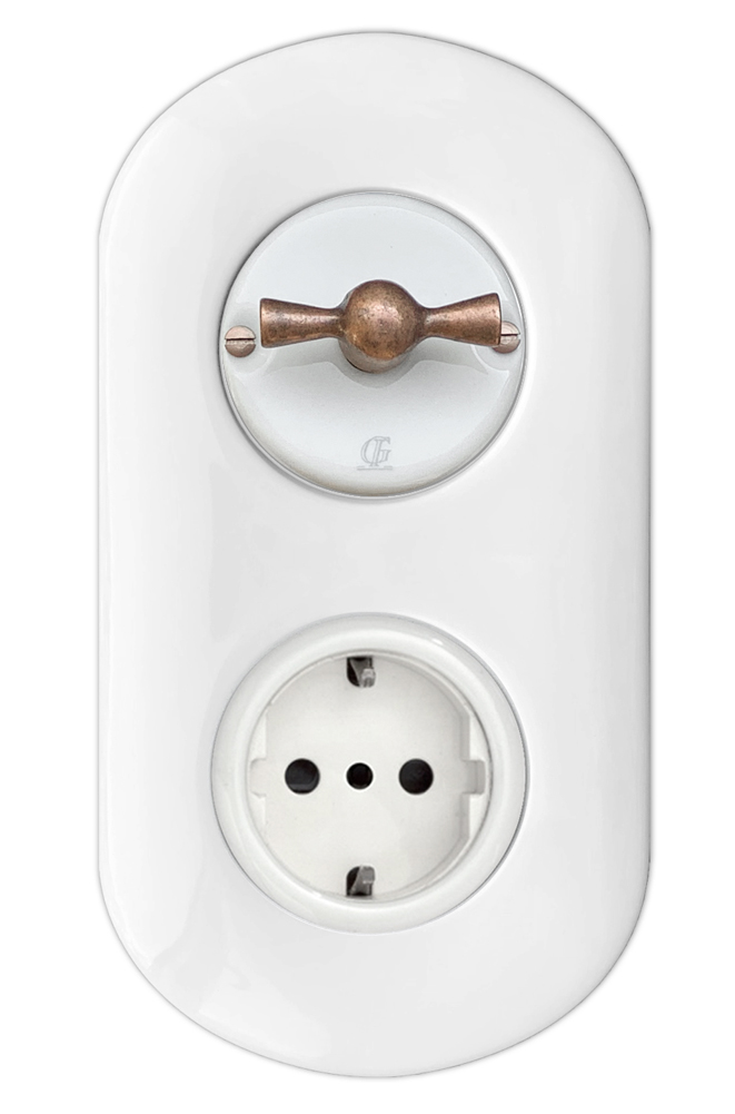 Porzellan Retro-Drehschalter Wechselschalter 230V