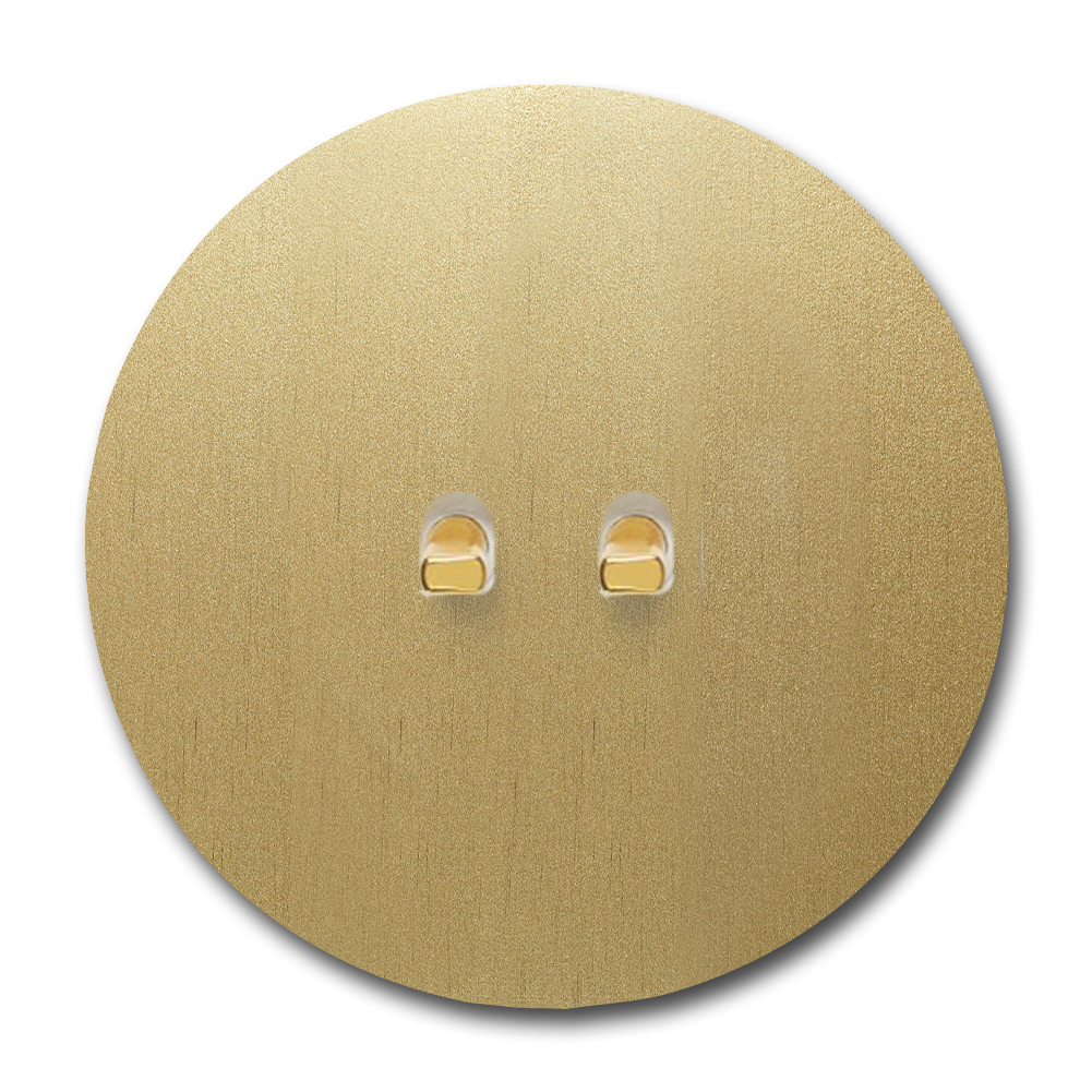 Kipphebel-Lichtschalter Metall Gold 2-fach. Round Series