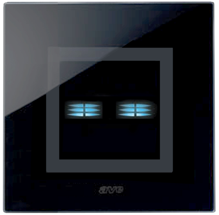 Glas Touchschalter 2-fach schwarz 230V