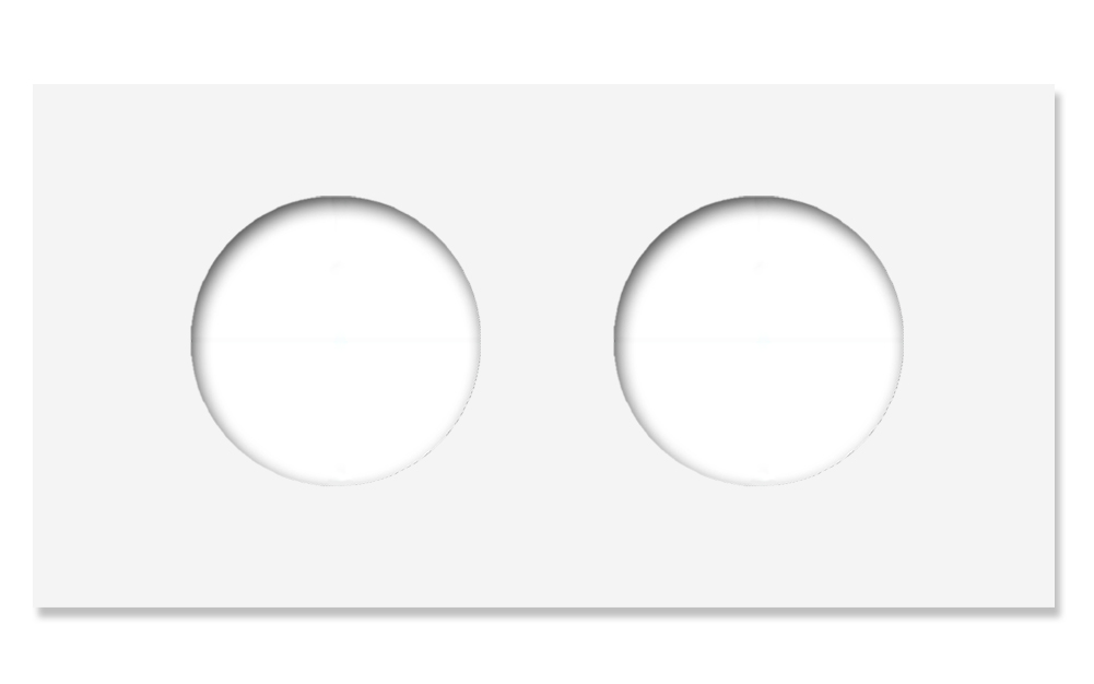 Steckdosen-Rahmen Metall matt Weiß 2-fach waagerecht. Vectis Square series.