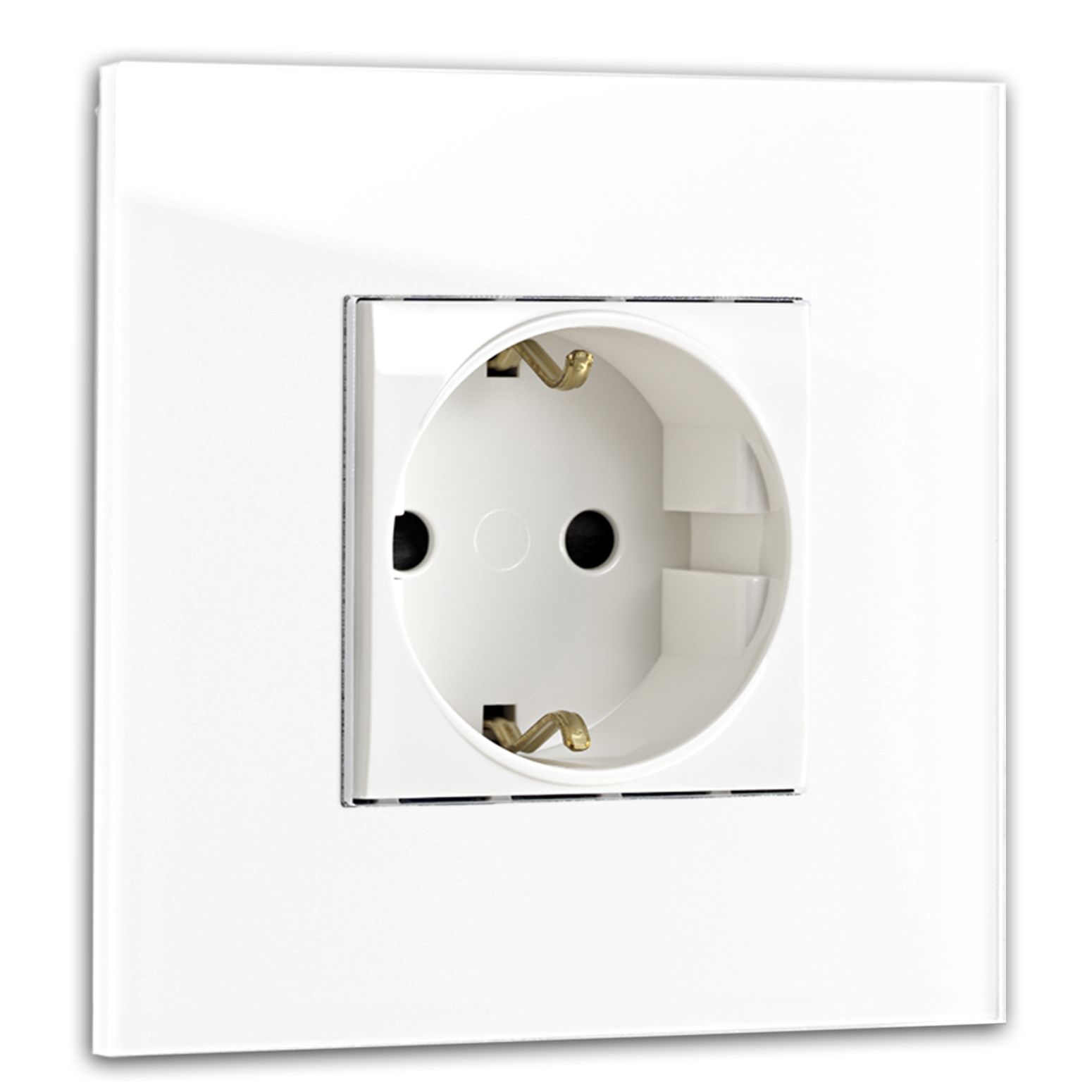Design-Steckdose 1-fach Glas-Optik MAXIM Weiß