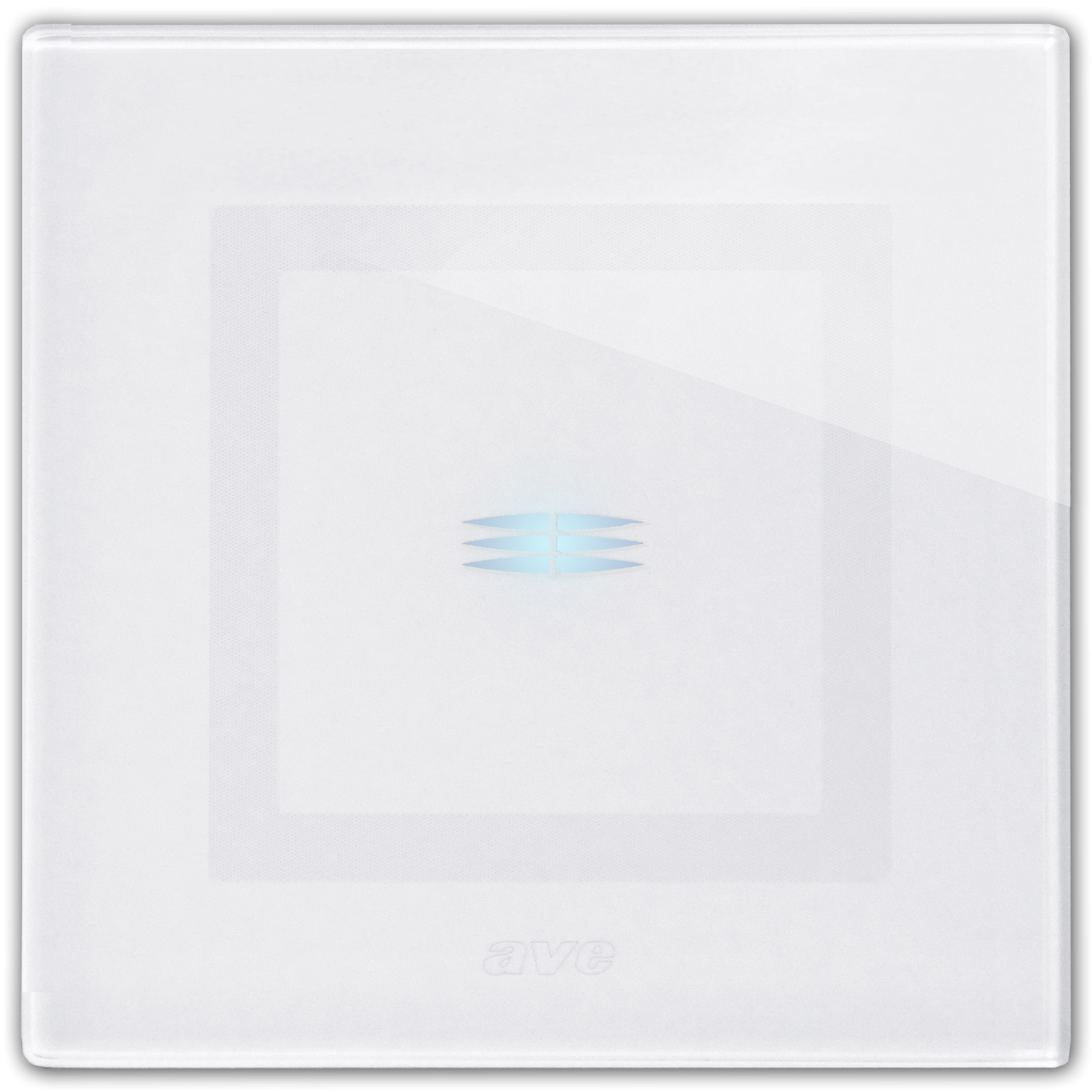 AVE TOUCH Taster 230V Glas 1-fach, Weiß. AVE