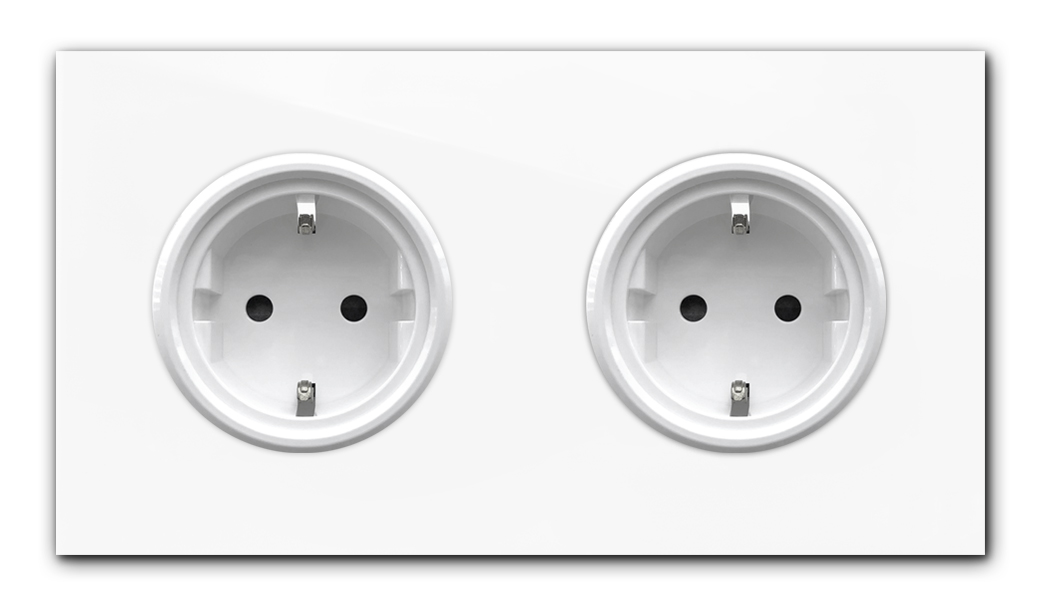 Steckdose 2-fach. MAXIM Weiß. ROHDE+ROHDE