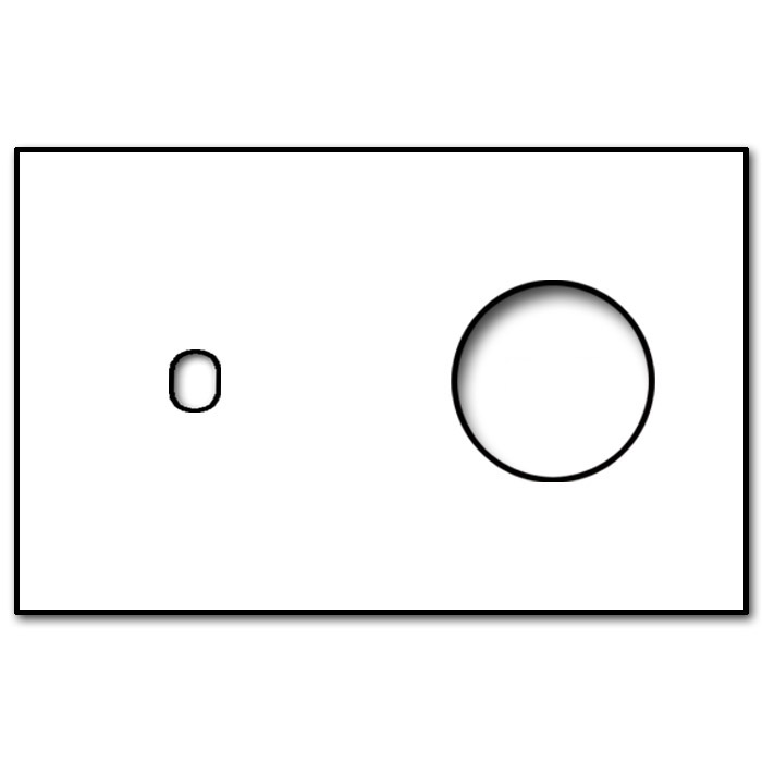 Schalter-Frontblende Metall Titanium 1-fach + 1 Ausschnitt waagerecht. Vectis Square series