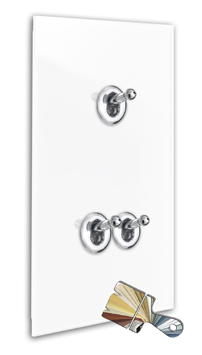 Retro Lichtschalter RAL Farbe Glas-Optik Chrom