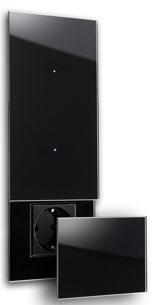 Touchschalter-Steckdosen-Kombination. 230V Glas-Optik. NOVA
