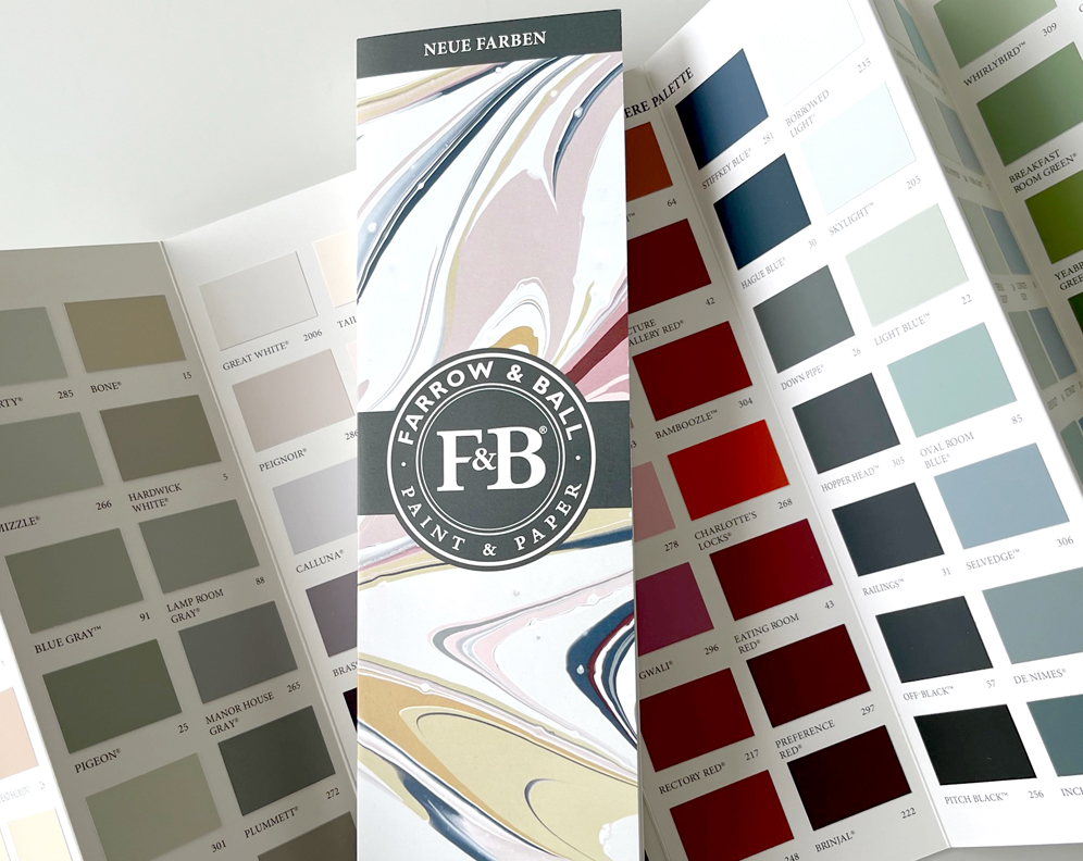 Farbkarte Farbfächer - Farrow & Ball  Uebersichtskarte  Kostenlose - Farbkarten bestellen
