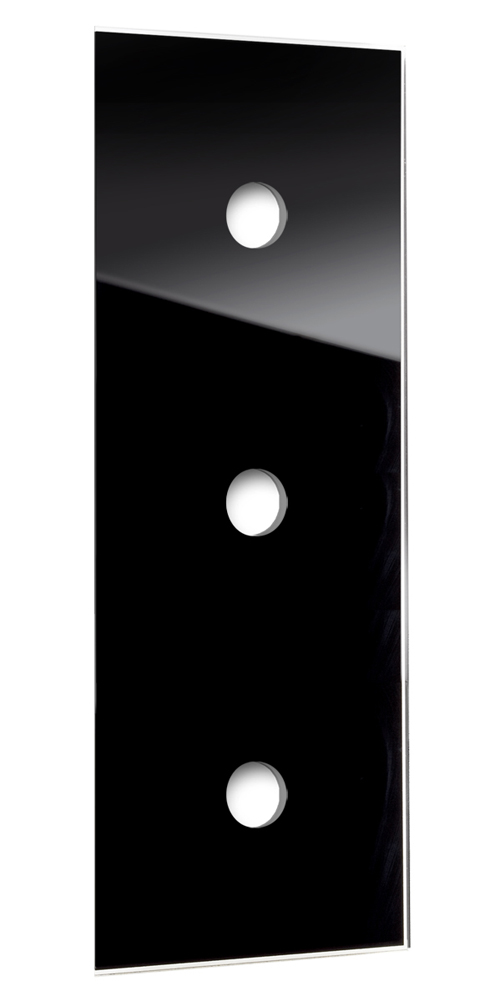Blende Glas-Optik für Kipphebelschalter CAMBRIDGE. 3 fach Schwarz.