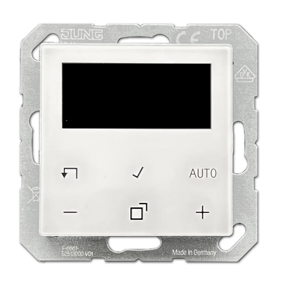 JUNG TRDA1790WW room thermostat with display – Series A, alpine white